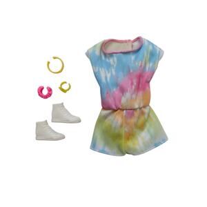 Barbie Fashionistas Doll #180 Tie-dye Romper White Sneaker Bracelets & Watch